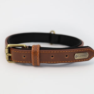 Obroża Flamingo z eko skóry Lyabo Brown