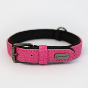 Obroża Flamingo z eko skóry Leza Pink