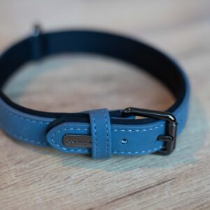 Obroża Flamingo z eko skóry Leza Blue